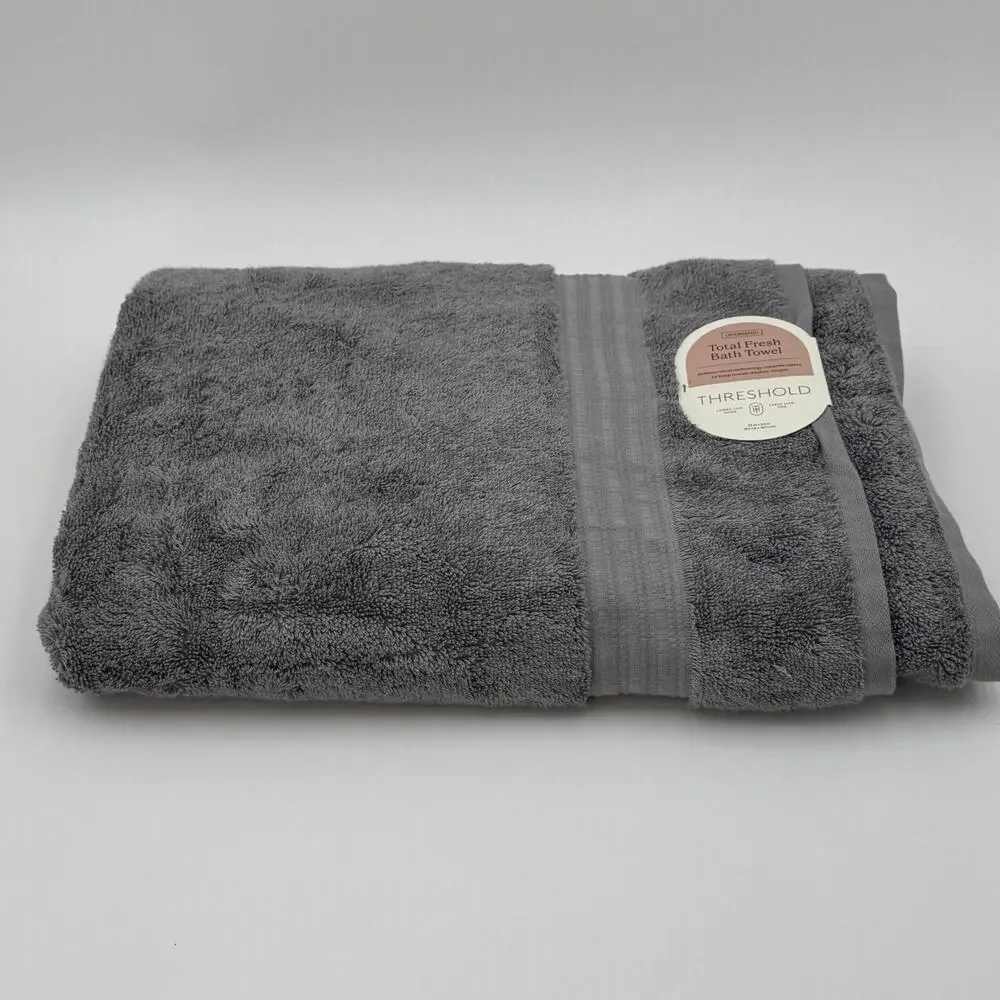 Threshold Total Fresh‎ Oversized Bath Towel 33x63 Dark Gray 100% Cotton NEW